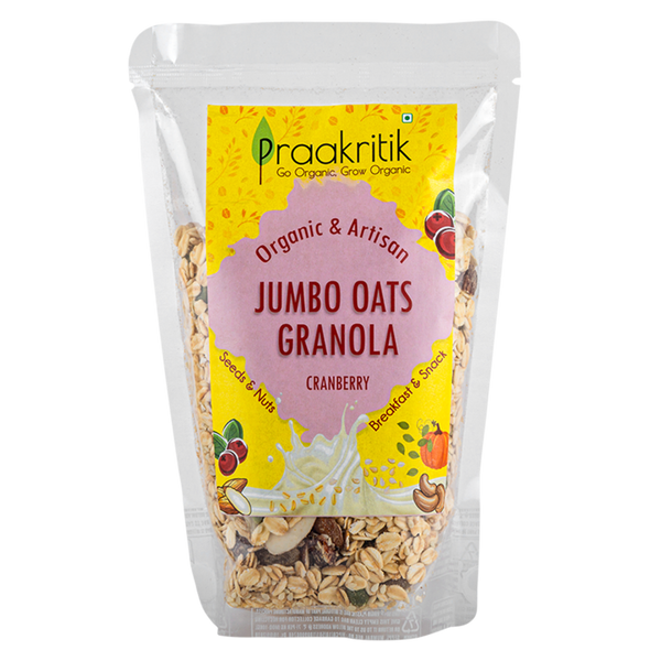 Praakritik Organic Jumbo Oats Granola Cranberry 300 gms